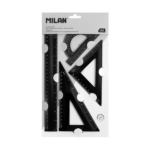 Kit 4 Reglas de Trazado MILAN Shadow Negro completo
