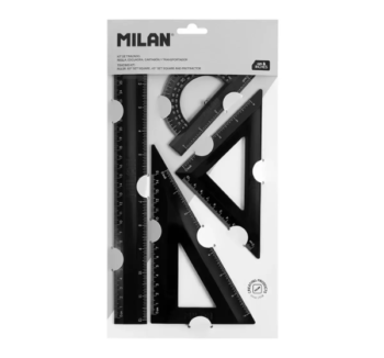 Kit 4 Reglas de Trazado MILAN Shadow Negro completo