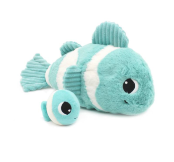 Peluche Pez Payaso con Bebé Ptipotos Azul ultrasuave