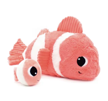 Peluche Pez Payaso con Bebé Ptipotos Coral ultrasuave