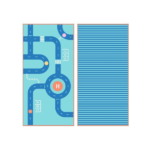 Toalla Microfibra M Road Blue reversible infantil