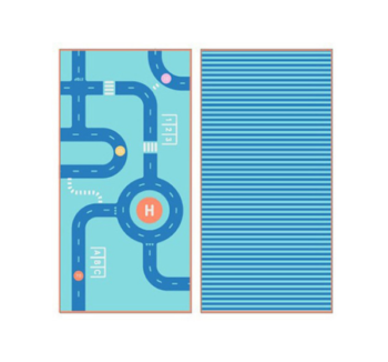 Toalla Microfibra M Road Blue reversible infantil