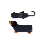 Paraguas Plegable Teckel Negro con Funda