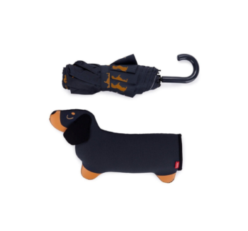 Paraguas Plegable Teckel Negro con Funda