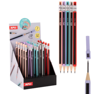 Producto: Portaminas 2 mm Forma de Lápiz con Sacapuntas Apli.