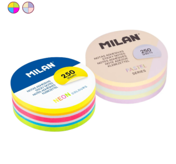 Producto: Notas adhesivas redondas removibles MILAN de 67 mm.