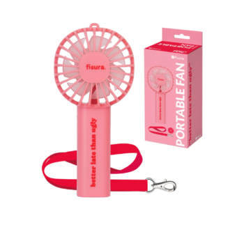 Ventilador portátil "Better late than ugly" Rosa