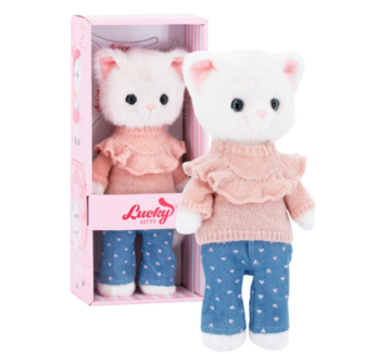 Peluche Lucky Kitty Sophie Corazones de Vaquero 38cm