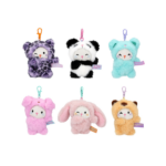 Tiny Crew Colgante de Peluche Gatito Lolli Riot con mono de animal y mosquetón de color.